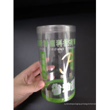 Caixa de cilindro de plástico impressa por encomenda (caixa redonda transparente)